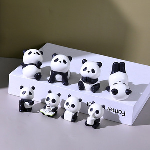 Panda Figurine Resin Craft Handmade Mini Animal Decor Home Desktop Gift - Product Image 1