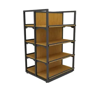 Factory Supplier Steel-wood Supermarket Shelves Multi-faceted Storage Shelves