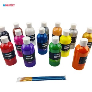 Bộ Sơn Acrylic 14 Màu Sắc Tố Phong Phú Mỗi Màu 250Ml Với Cọ Vẽ Thuận Tiện Và Dễ Dàng Cho Trẻ Em Vẽ - Product Image 3