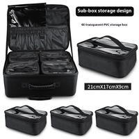 Sac de maquillage professionnel pour artiste, étui à tatouage, grande capacité, sac cosmétique en PU avec roulettes, sac de maquillage imperméable