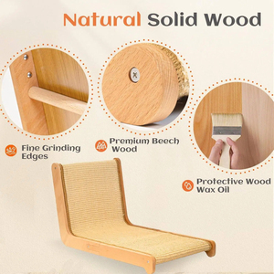 Verticale krabpaal voor katten, L-vormig krabplank, krabpaal voor katten, massief houten kattenmeubilair - Product Image 4