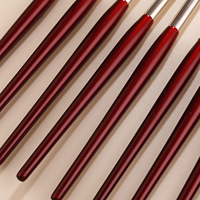Ensemble professionnel de 16 pinceaux plats et éventail en poils naturels pour femmes, incluant des pinceaux pour fond de teint, fard à paupières, anticernes et eye-liner