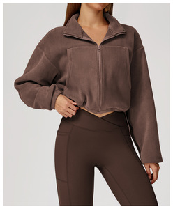 <span class=keywords><strong>Manteau</strong></span> de <span class=keywords><strong>sport</strong></span> pour <span class=keywords><strong>femme</strong></span>, coupe-vent, épais et <span class=keywords><strong>chaud</strong></span>, pour l'automne et l'hiver, avec col montant, logo sur le devant, en spandex/polyester, doublure polaire - Product Image 6