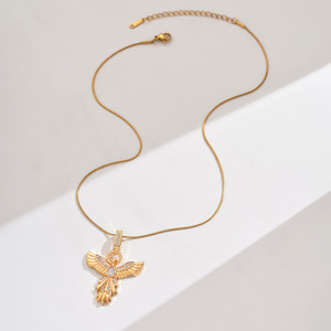 Collar de Moda con Alas de Ángel, Colgante de Alas de Fénix, Cadenas de Aleación para Mujer, No se Caen, Auspiciosas y Delicadas - Product Image 4