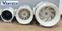 Ventilateur en ligne à flux mixte : Connexion directe au conduit, bon débit d'air pour salle de bain, cuisine, chambre d'hôtel, ventilation générale.