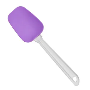 Heat resistant Plastic handle kitchen cooking tools Purple silicone spatula Baking cake Scraper
