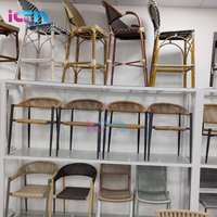 Nouvelle conception de chaise en osier pour l'extérieur, chaises empilables en rotin pour café, mobilier de patio, chaises de salle à manger de jardin