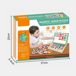 Venta caliente Diy Jigsaw Magnetic Puzzle Juego <span class=keywords><strong>World</strong></span> Flags Theme Kids Magnetic Puzzle Juguetes - Product Image 5