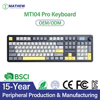 Clavier mécanique OEM 100% avec bouton et écran, filaire/sans fil, clavier de jeu 104 touches, hot-swap, RGB, prix d'usine