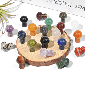 Sculture di Cristallo a Forma di Fungo in Pietra Naturale Curativa, Materiali Misti, Mini Sculture di Cristallo per Creazione di Gioielli, Vendita all'Ingrosso - Product Image 1