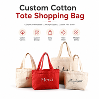 Sac fourre-tout mini en toile imprimée Merci, écologique et réutilisable, en coton, pour femmes, étudiantes, déjeuner, shopping, cadeau