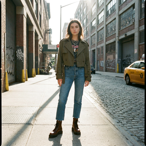 Manteau <span class=keywords><strong>trench</strong></span> <span class=keywords><strong>court</strong></span> décontracté haut de gamme pour femme, coupe ample, coupe-vent en sergé de coton, grand revers, style streetwear, <span class=keywords><strong>taille</strong></span> 5X - Product Image 5