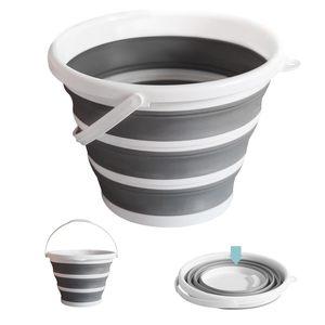 Cubo Plegable Cuadrado de Silicona y Plástico de 10L, Portátil y Ahorrador de Espacio, para Limpieza del Hogar, Cubo Plegable de 20 Litros - Product Image 1
