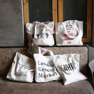 Custom Big Cotton Canvas Tote Bag with Custom Printed Logo <b>Small</b> Canvas Tote Bag for <b>Shopping</b> - Product Image 1