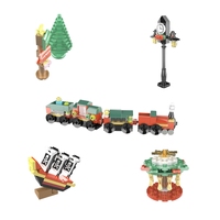 GoldMoc cuenta atrás calendario 24 pequeño parque de atracciones modelo rompecabezas juguetes Navidad Adviento calendario Mini bloques ladrillos juguete de construcción
