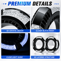 Anneau lumineux Halo Angel Eye RGB en cristal acrylique 5D de 3,0 pouces avec contrôle via application Bluetooth pour la rénovation des phares de voiture