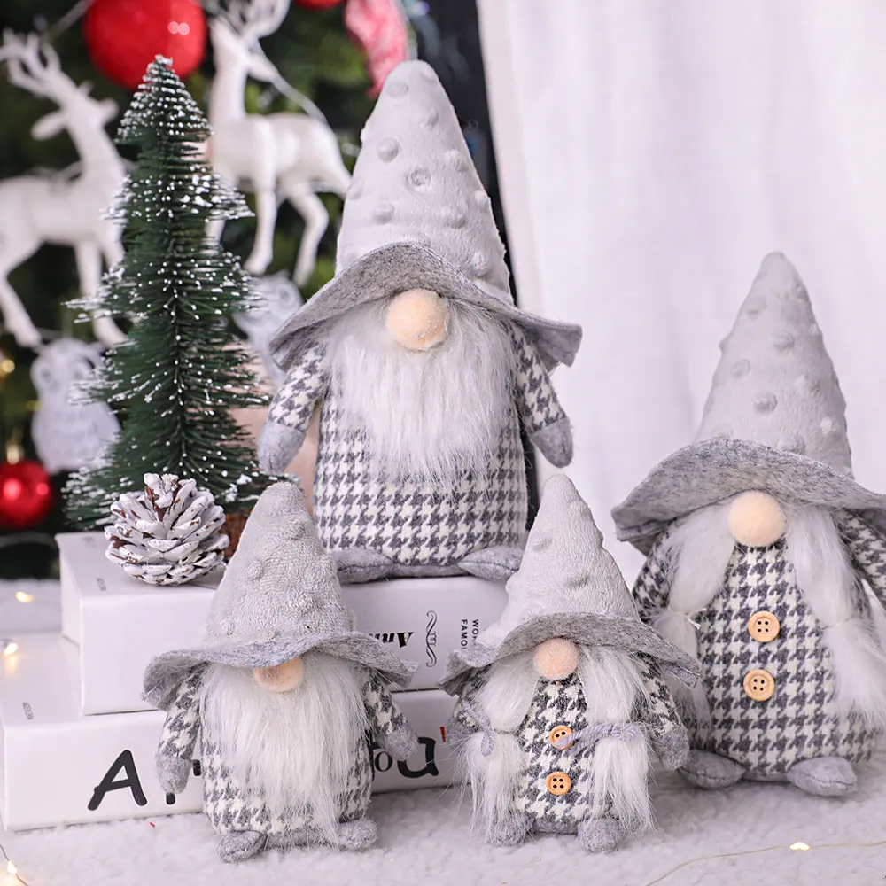 Cotton Handmade Santa Scandinavian Gnome Tomte Decoration Plush Doll Home Ornaments Tabletop Santa Doll christmas gnomes