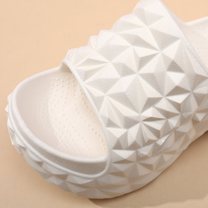 Sandalias de tacón alto para mujer Guru, suela gruesa, aumento de altura, una tira, para verano, transpirables, blancas, de EVA, antideslizantes, con forma de durián - Product Image 4