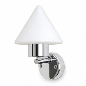 Lampada <span class=keywords><strong>da</strong></span> <span class=keywords><strong>Parete</strong></span> Moderna in Vetro a Cono <span class=keywords><strong>con</strong></span> <span class=keywords><strong>Braccio</strong></span> in Metallo Cromato per Camera <span class=keywords><strong>da</strong></span> Letto, Soggiorno, Hotel, Corridoio, Scale, Caffè, Bar, Spa - Product Image 1