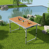 Table pliable de 6 pieds avec poignée intégrée, robuste et portable pour les fêtes, les dîners, les mariages, les pique-niques, le camping en plein air