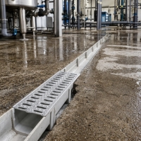Canal de drainage en PRV à paroi intérieure lisse, facile à nettoyer, pour l'industrie agroalimentaire, l'abattoir et l'usine pharmaceutique