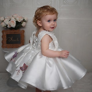 Vestido <span class=keywords><strong>de</strong></span> Fiesta <span class=keywords><strong>para</strong></span> Niña Pequeña con Bordado Floral, Vestido <span class=keywords><strong>de</strong></span> Princesa <span class=keywords><strong>de</strong></span> Satén sin Mangas, Vestido <span class=keywords><strong>de</strong></span> Dama <span class=keywords><strong>de</strong></span> Honor con Flores - Product Image 6