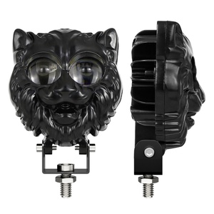 ไฟสปอร์ตไลท์มอเตอร์ไซค์ 9-80v 60w รูปทรงหัวสิงโต แสงสีขาวและสีเหลือง สำหรับขับขี่และไฟตัดหมอก - Product Image 1