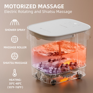 Mesin mandi Spa kaki detoks elektrik portabel dengan gelembung Shiatsu pemijat getar baskom panas <span class=keywords><strong>Footbath</strong></span> KASJ T7 tegangan ganda - Product Image 2