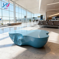 Nouvelle table basse moderne en fibre de verre, design contemporain, durable, pour intérieur et extérieur, salon, patio, jardin, villa
