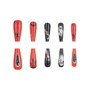 <span class=keywords><strong>Unghie</strong></span> Finte Lunghe a Forma di Bara per Halloween, <span class=keywords><strong>Unghie</strong></span> Finte 3D con Faccia di Fantasma e Sangue, <span class=keywords><strong>Unghie</strong></span> Spaventose Riutilizzabili per Feste di Halloween e Cosplay - Product Image 5