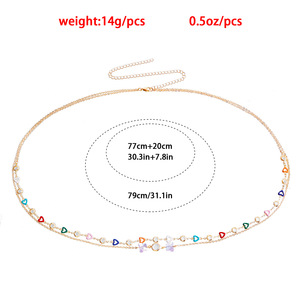 Shescity prix de gros coeur coloré meilleure vente bijoux de <span class=keywords><strong>corps</strong></span> multi-couche Designer paire avec jupe <span class=keywords><strong>corps</strong></span> taille chaîne cadeaux - Product Image 5