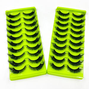 Shein/Temu/muchos pares de pestañas postizas de pelo sintético explosivo semihechas a mano <span class=keywords><strong>ojos</strong></span> de zorro esponjoso pelo frito desordenado naturaleza 3D - Product Image 4