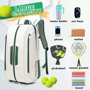 Zaino <span class=keywords><strong>da</strong></span> <span class=keywords><strong>Tennis</strong></span> in Tessuto Impermeabile ad Alta Estetica, Grande Capacità con Scomparti per Racchette - Product Image 2