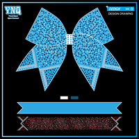Vente en gros : Nœud de cheerleading brillant à paillettes et cristaux, élastique pour cheveux, accessoire capillaire pour équipes de cheerleading et spectacles de danse