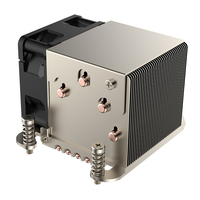 Refroidisseur de processeur de serveur COOLSERVER AM5 2UR64, 4 caloducs, base en aluminium et cuivre, deux roulements à billes, ventilateur PWM à vitesse contrôlée, 160W, ordinateur