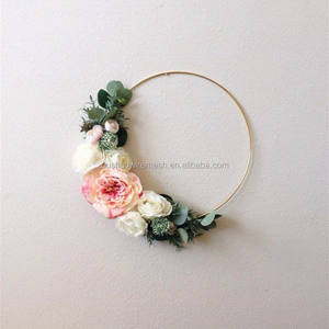 Anillo de metal con forma de corona floral para decoración, color dorado, 12 pulgadas - Product Image 5