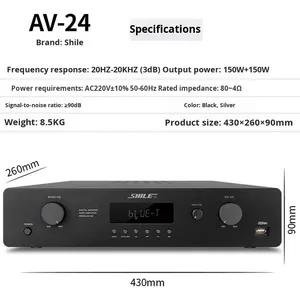 SHILE HF-6 AV-24 SH-11 <strong>Professional</strong> Home Theater KTV Audio Set Bookshelf <strong>Speaker</strong> with Wireless Microphone Support Display Screen - Product Image 2