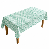 Nappe en PEVA jetable imperméable rectangulaire motif losanges vert menthe et blanc pour la vente en gros