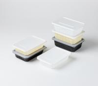 Contenants alimentaires jetables rectangulaires en plastique PP avec couvercle, personnalisables avec logo, pour micro-ondes et plats à emporter