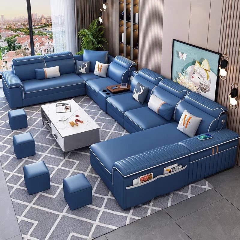 Sky Blue Sofa Modern Luxury Sectional Set Living Room
