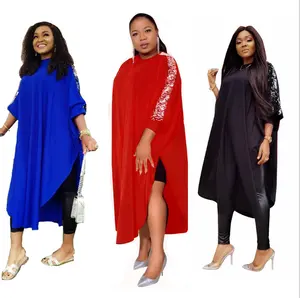 새로운 스타일 클래식 아프리카 여성 의류 대시 키 패션 스트레치 스팽글 느슨한 플러스 사이즈 드레스 크기 L XL XXL XXXL