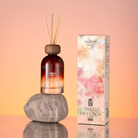 50ML 100ML 200ML vide mat ambre roseau diffuseur bouteille en verre aromathérapie bouteille en verre avec couvercle en bois