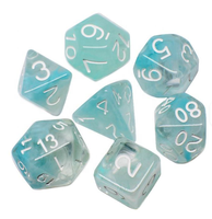 Jeu de dés polyédriques en plastique acrylique pour Dungeons and Dragons RPG, transparents, couleurs mélangées