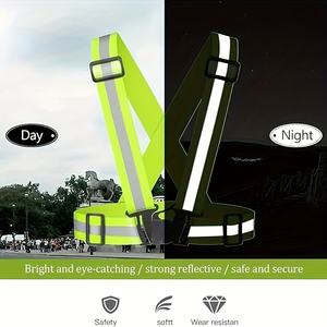 سترة عاكسة عالية الوضوح للسلامة، معدات عاكسة للجري، سترة عاكسة قابلة للتعديل للمشي - Product Image 2