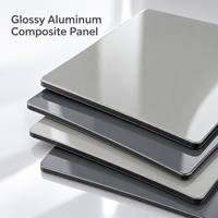 Panneau composite en aluminium brillant 4 mm, taille personnalisée, revêtement PE, couleur personnalisée, panneau ACM pour enseignes publicitaires