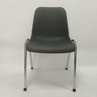 Chaise en plastique moderne empilable avec pieds en acier chromé, chaise de restaurant, café, conférence, chaise commerciale