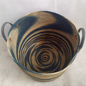 Commercio all'ingrosso Set di 3 rotondi di <span class=keywords><strong>carta</strong></span> corda cesto di stoccaggio tessuto pane da bucato cesto di stoccaggio con manici - Product Image 5