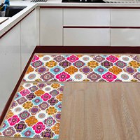 Custom Kitchen Rug Mats Made of 100% Polyester 2 Pieces Soft Kitchen Mat Specialized in Anti Slippery and Machine Washable