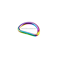 Fourniture en stock de bonne qualité 1.25 pouces 32X20X3.8mm boucle en D en métal de couleur arc-en-ciel