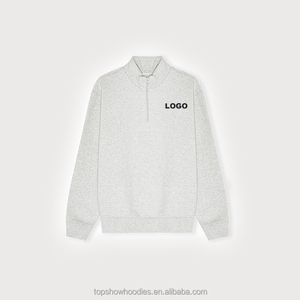 OEM <span class=keywords><strong>felpa</strong></span> personalizzata mezza Zip 100% <span class=keywords><strong>cotone</strong></span> organico oversize quarto di Zip per gli uomini - Product Image 3